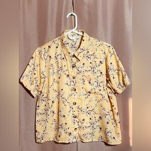 Pink Rose Floral Button Down Large Shirt GUC